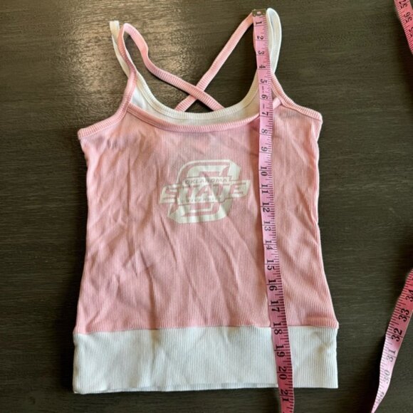 OSU NWT Pink Ribbed Strappy Tank Top Medium M - Picture 7 of 7